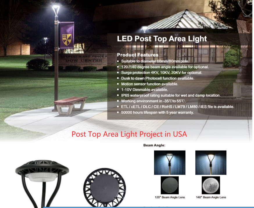 Led Post Top Area light